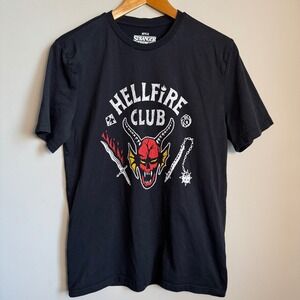 Netflix Stranger Things Hellfire Club Graphic T-Shirt Black Mens M Medium‎
